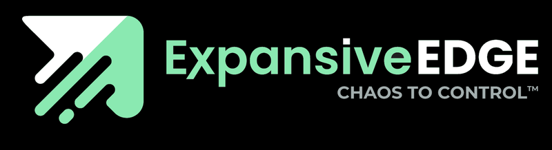Expansive EDGE logo with Chaos to Control tagline on black